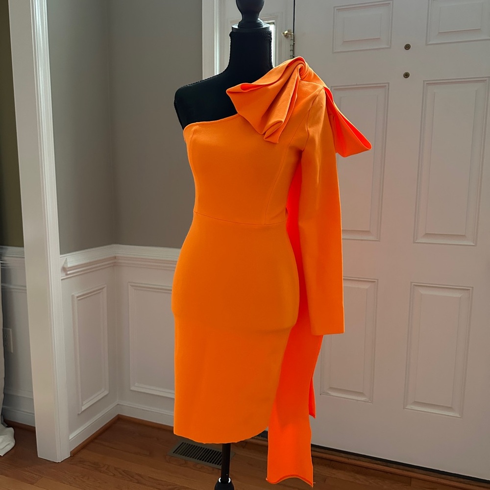 Orange One-Shoulder Dress